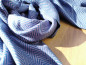Preview: 70x200cm Stola | 100% Kaschmir Pashmina, blau-rosa |  Handgefertigt, WSDO - EINZELSTÜCK