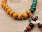 Mobile Preview: Holz Mala-Kette mit Anhänger "Dorje" | 108+1 Perlen, mehrfarbig
