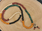 Preview: Holz Mala-Kette mit Anhänger "Dorje" | 108+1 Perlen, mehrfarbig