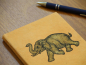 Preview: Kleines Lokta-Notizbuch | Motiv: Elefant | ca. 12x15cm, ~40 Seiten, Farbe auswählbar