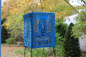 Mobile Preview: Lampenschirm aus Lokta-Papier; mit Buddha+Verzierung; blau