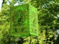 Mobile Preview: Lampenschirm aus Lokta-Papier; mit Buddha+Verzierung | grün