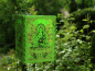 Mobile Preview: Lampenschirm aus Lokta-Papier; mit Buddha+Verzierung | grün