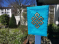 Preview: Lampenschirm aus Lokta-Papier | Unendlicher Knoten | Blau
