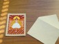 Preview: Grußkarte "Stupa & Bodhi-Blatt" (11x15cm, aufklappbar, mit Umschlag)