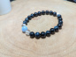 Preview: Falkenauge Mala-Armband mit Himalaya Kristalle & Aquamarin