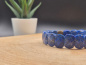 Preview: Lapislazuli Armband mit abgerundeten Rechteckperlen | Handgemacht | Elastisch