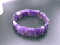 Preview: Amethyst Armband Damen & Herren – Rechteckige Edelsteinperlen, Handgemacht, Elastisch, Heilstein Schmuck