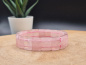 Preview: Rosenquarz Armband Damen & Herren – Rechteckige Edelsteinperlen, Handgemacht, Elastisch, Heilstein Schmuck