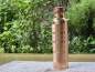 Preview: Handgefertigte Kupfer-Trinkflasche aus Nepal im eleganten Linien-Design