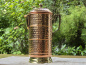Preview: Handgefertigter Kupfer-Wasserkrug aus Nepal mit Deckel und gehämmerter Oberfläche