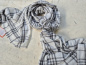 Preview: Handgewebter Kaschmir-Schal | Grau-Beige mit klassischem Karomuster | LWH