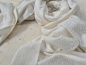 Preview: Handgewebter Kaschmir-Schal | Naturweiß mit geometrischem Jacquardmuster | LWH