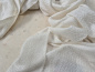 Preview: Handgewebter Kaschmir-Schal | Naturweiß mit geometrischem Jacquardmuster | LWH