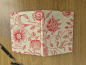 Preview: Handgefertigtes Lokta-Notizbuch mit rotem Blumenmuster aus Nepal