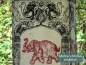 Preview: Handgefertigter Lokta Lampenschirm mit Drachen und traditionellen Motiven aus Nepal