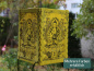 Preview: Handgefertigter Lokta Lampenschirm mit verziertem Buddha-Motiv aus Nepal