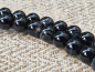 Preview: Schwarze Achat Mala-Gebetskette | 108+1 Perlen | ca. 8 mm