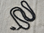 Preview: Schwarze Achat Mala-Gebetskette | 108+1 Perlen | ca. 8 mm