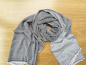 Preview: Kashmir Schal 70x200cm | Jacquard-Muster in dunklem Grau | Pashmina Stola, Handgefertigt, WSDO - EINZELSTÜCK