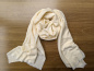 Preview: Großer Pashmina mit Jacquard-Muster | 100% Kaschmir | Stola 70x200cm, hell-gelb | Handgemacht, WSDO - EINZELSTÜCK