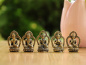 Preview: Die 5 Meditations-Buddhas – Mini Figuren Set aus Messing