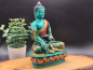 Preview: Handbemalte Medizin Buddha Statue aus Resin aus Nepal mit Heilpflanze und Almosenschale