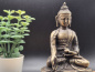 Preview: Segnender Buddha mit silberfarbener Oberfläche | ca. 11 cm | Handgefertigt in Nepal