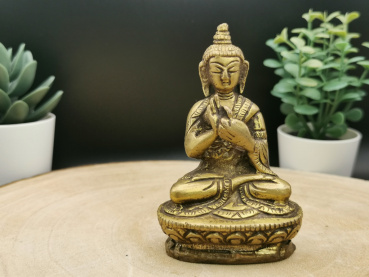 Kleiner Vairocana Buddha aus Messing | matt | 8cm