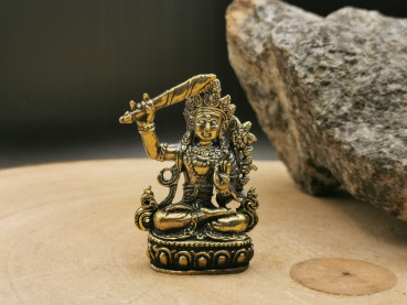 Mini-Manjushri Figur aus Messing | ca. 4,5cm