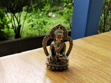 Die 5 Meditations-Buddhas Mini Figuren Set aus Messing (5cm)