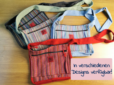 Double-Bag Schultertasche WSDO | 100% Baumwolle, handgemacht | in verschiedenen Designs verfügbar