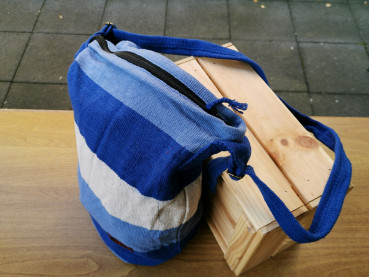 Beuteltasche WSDO | Streifen, Blau (100% Baumwolle, Fair Trade)