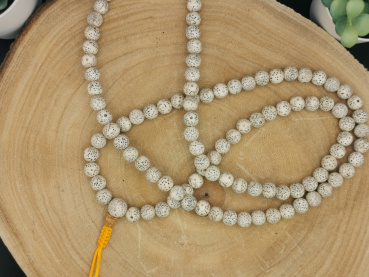 Rattan "Lotus" Mala-Gebetskette | 108+1 Perlen, hell