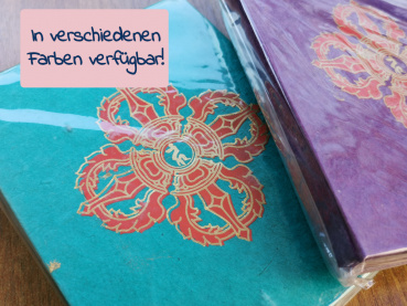 Lokta-Notizbuch | Motiv: Dorje / Vajra | ca. 12x15cm, ~40 Seiten, Farbe auswählbar