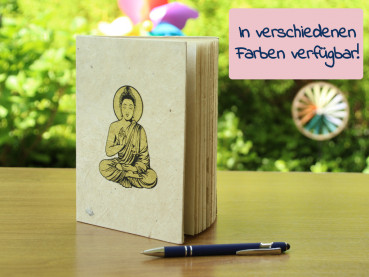 Großes Lokta-Notizbuch | Motiv: Buddha | ca. 15x20cm, ~40 Seiten, Farbe auswählbar