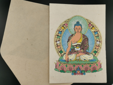 Grußkarte "Gautam Buddha / Shakyamuni" | Lokta, 11x15cm, aufklappbar, mit Umschlag