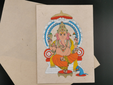 Grußkarte "Ganesh" | Lokta, 11x15cm, aufklappbar, mit Umschlag