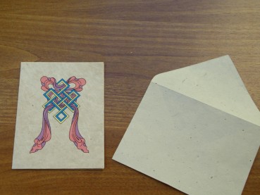 Grußkarte "Unendlicher Knoten" (Lokta, 11x15cm, aufklappbar, mit Umschlag)