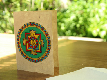 Grußkarte "Mandala" (11x15cm, aufklappbar, mit Umschlag)
