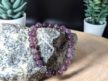 Amethyst Mala-Armband mit Unendlichen Knoten