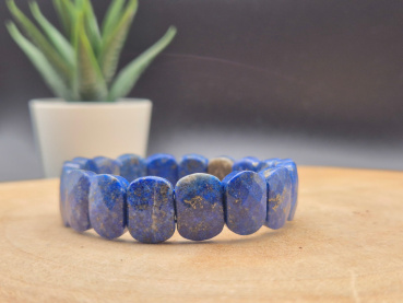 Lapislazuli Armband mit abgerundeten Rechteckperlen | Handgemacht | Elastischband mit abgerundeten Rechteckperlen | Handgemacht | Elastisch