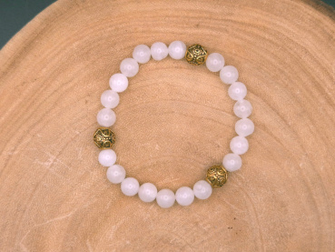 Armband aus Crackled Quartz (Bergkristall) & Schmuckperlen aus Kupfer