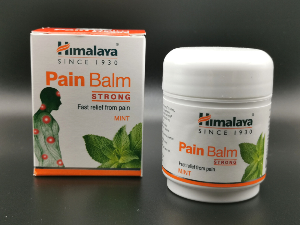 Himalaya Pain Balm – ayurvedischer Kräuterbalsam mit Minz-, Wintergrün-, Kampfer-, Eukalyptus- und Kiefernöl, 45 g.