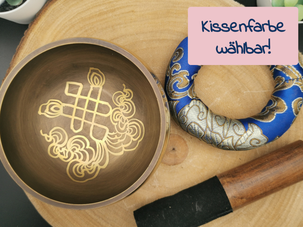 Klassische Klangschale | ca.340g / 10cm / gegossen | Kissen wählbar