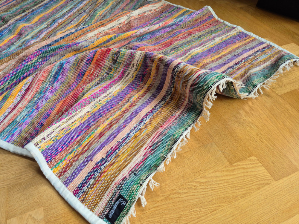 Teppich aus recyceltem Sari | ca. 200 × 100 cm | Zufallsausführung | LWH, Nepal