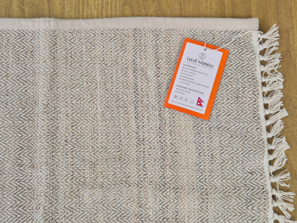 Preview: Tischmatte aus Hanfgewebe | Zickzack-Muster | Handgefertigt von Local Women’s Handicrafts, Nepal