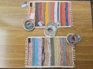 Preview: Tischset aus recycelten Saris & Baumwolle – handgewebt von Local Women’s Handicrafts in Nepal