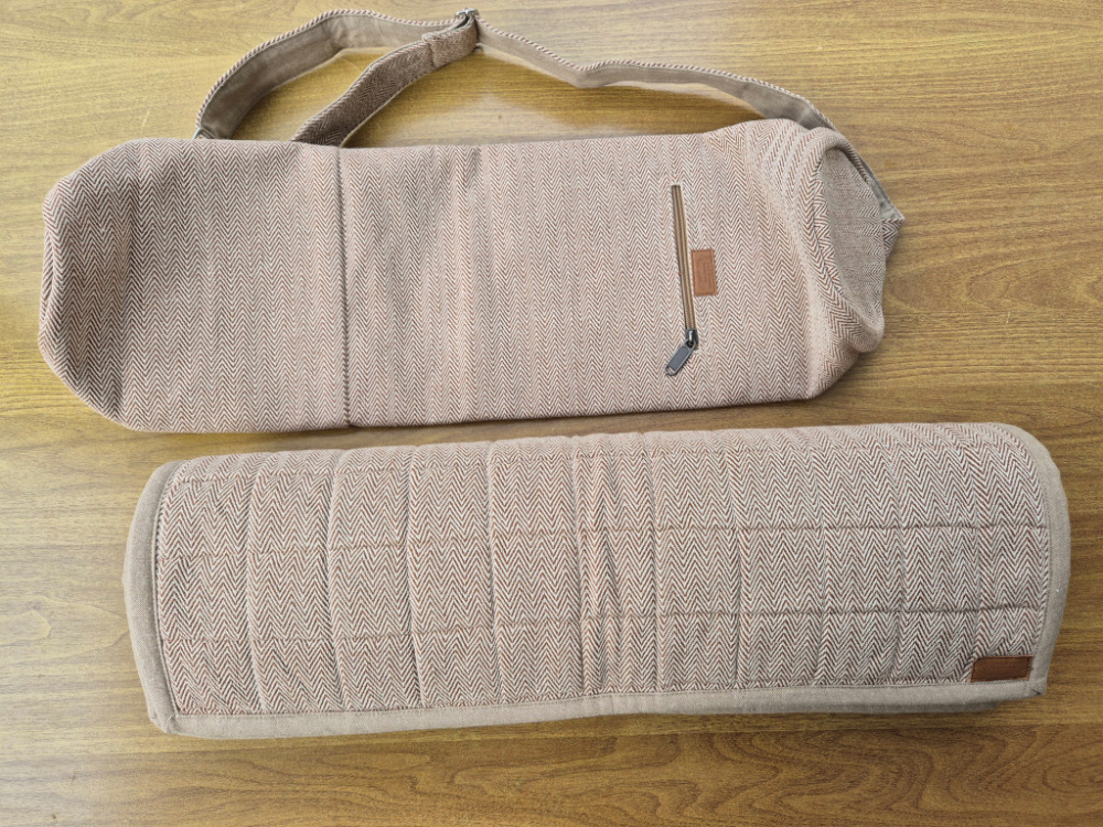 Preview: Handgewebte Yoga-Matte aus Baumwolle | Aschbraun | LWH