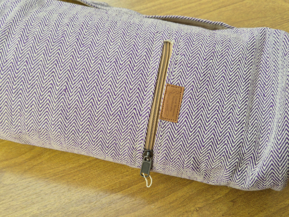 Yoga-Matte mit passender Transporttasche | Handgewebt aus Baumwolle | Lila (Violett) | LWH